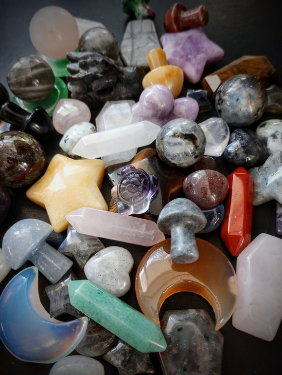 Various crystals available including mystery crystals
