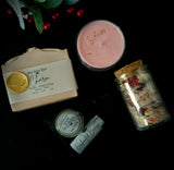 Large Mystery body box. Sample of products available, soaps, lip products, tealights, scrubs, salts.