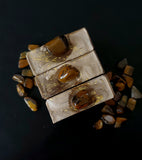 tiger's eye crystal soap brown and gold swirled soap 