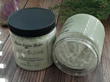 Light green sugar scrub with eco sparkles on top