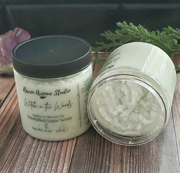 Light green sugar scrub with eco sparkles on top