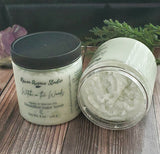 Light green sugar scrub with eco sparkles on top