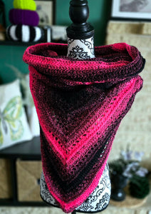 Crochet Hooded Scarf - UV Reactive