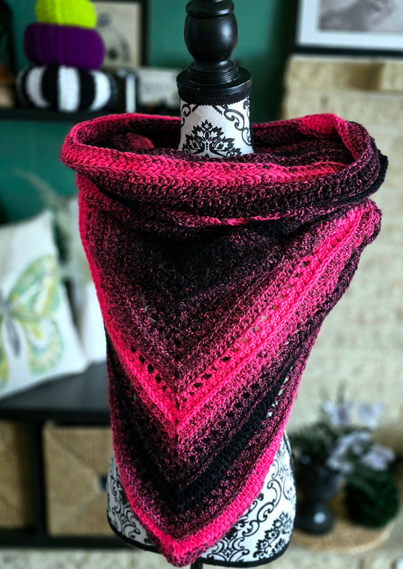 Crochet Hooded Scarf - UV Reactive