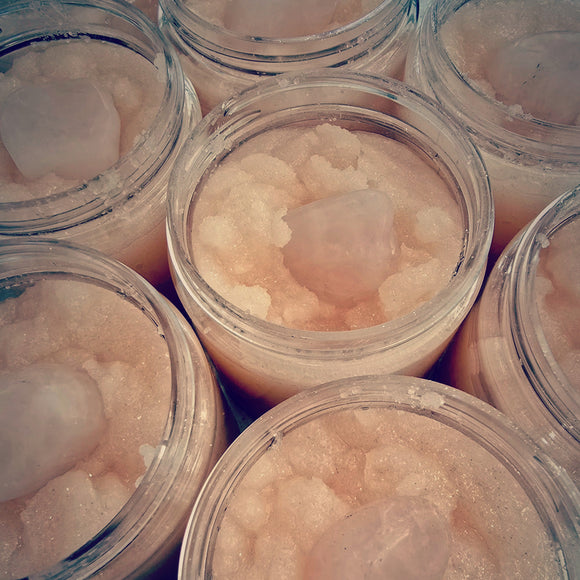 Rose Quartz Crystal Infused Sugar Scrub