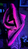 Crochet Hooded Scarf - UV Reactive