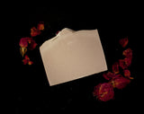 Charm artisan soap pink soap with rose petals on top