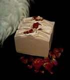 Charm artisan soap pink soap with rose petals on top