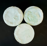 Luffa Lux Soap Bar. Blue soap with luffa slice inside.