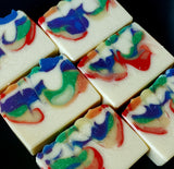Rainbow Energy Soap. Rainbow swirled soap.