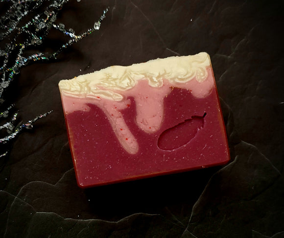 Pink, dark pink and White Soap Bar scented in cranberry