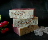 Pink , dark pink and White Soap Bar scented in cranberry