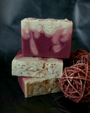 Pink , dark pink and White Soap Bar scented in cranberry
