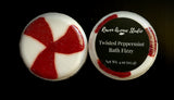 Red and white bath fizzy scented in sweet peppermint