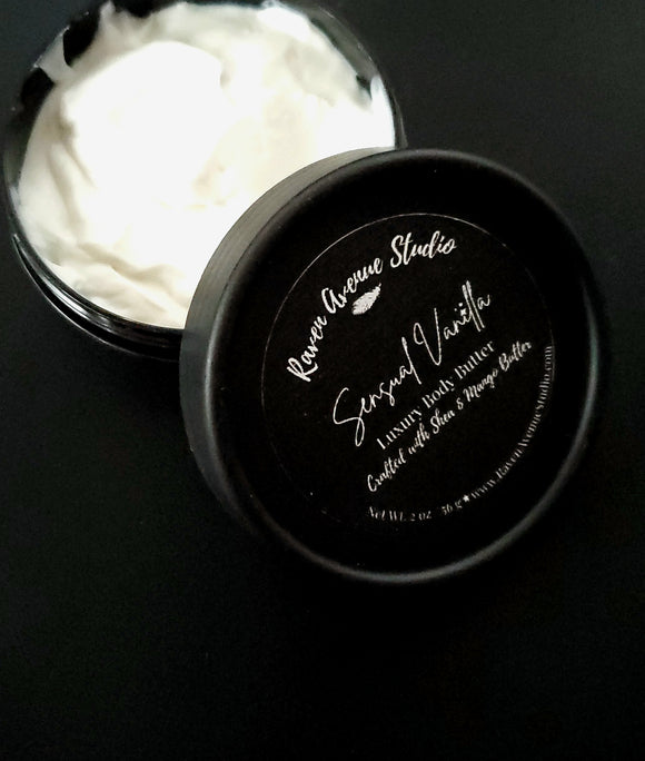 Sensual Vanilla Body Butter in black container