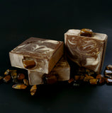 tiger's eye crystal soap brown and gold swirled soap 