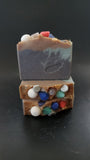 Blue ocean soap with soap gems on top