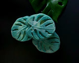 Monstera Mama Aloe Vera Soap bar. Green and yellow monstera leaf shaped soap bar