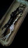Macrame Crystal Keychain. Variety of keychains with different crystals. Natural or black cording. Varying hardware colors.