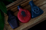Set of three glycerin soap potion bottle shapes