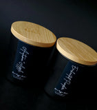 Black  matte pumpkin scented  candle with  bamboo lid