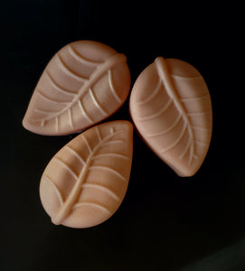 Orange leaf shaped soap with gold shimmer on top