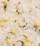 White bath salts with lavender and jasmine buds 