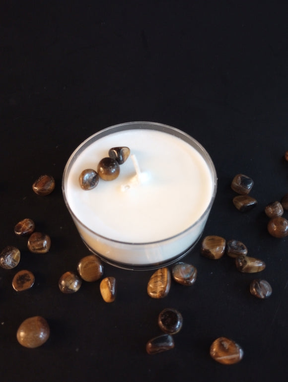 Tiger's Eye Crystal Maxi Candle