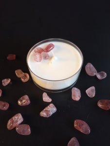 Strawberry Quartz Crystal Maxi Candle