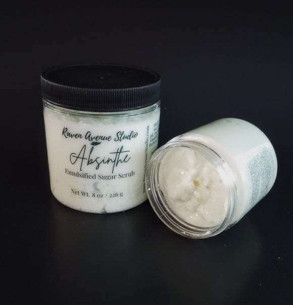 Absinthe, light green sugar scrub 8oz and 4oz
